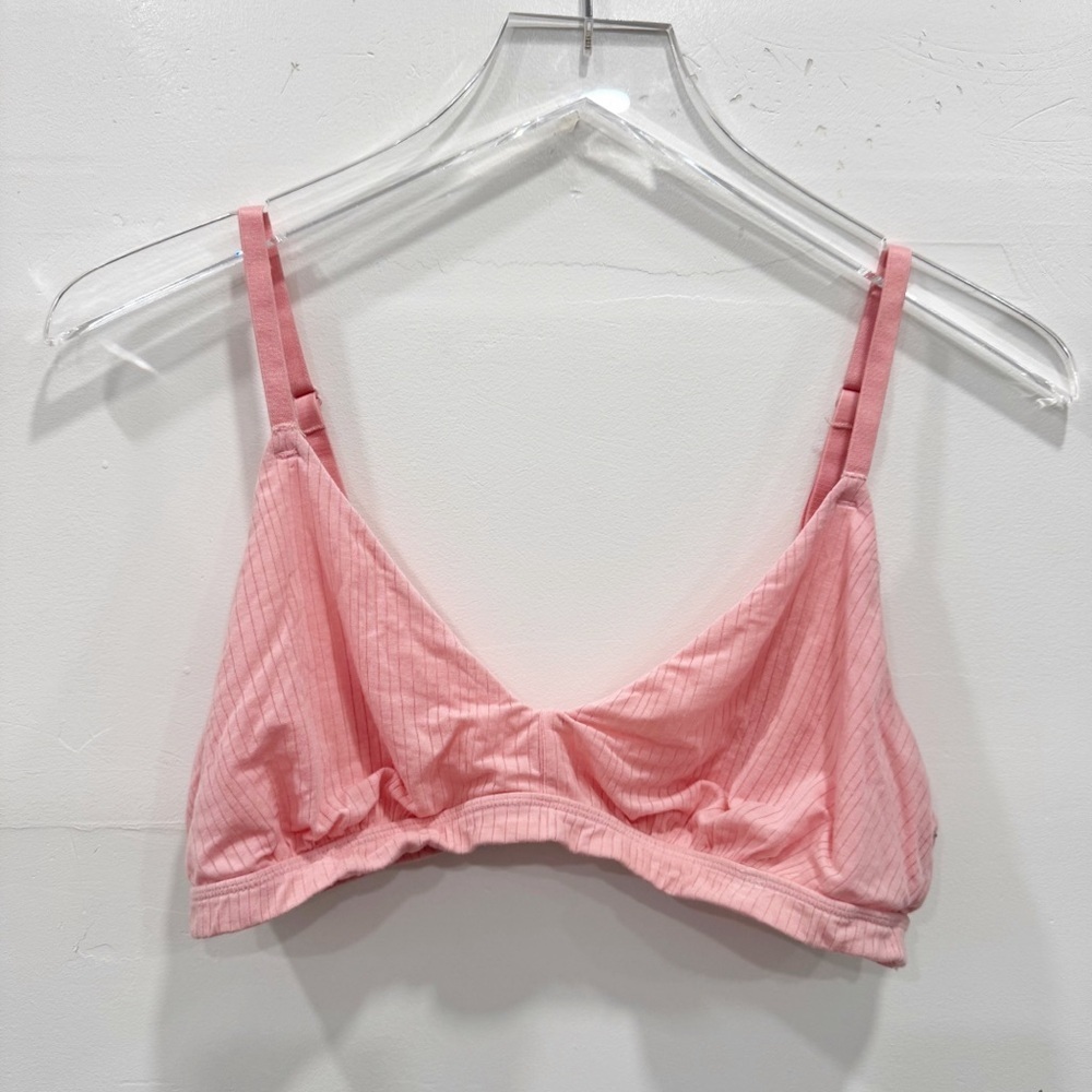Aerie Light Pink Stripe Bikini Style Bralette Top Soft Modal